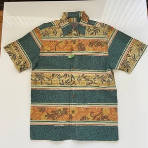 The Territory Ahead Colorful Floral Beach Tribal Hawaiian Shirt Mens Medium - Picture 1 of 8