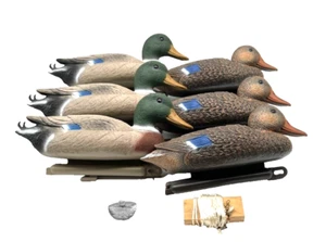 Lot of 6 Decoy Duck Mallards Drakes  Hens Plastic Hunting Pond Lake Cabin Decor - Picture 1 of 11