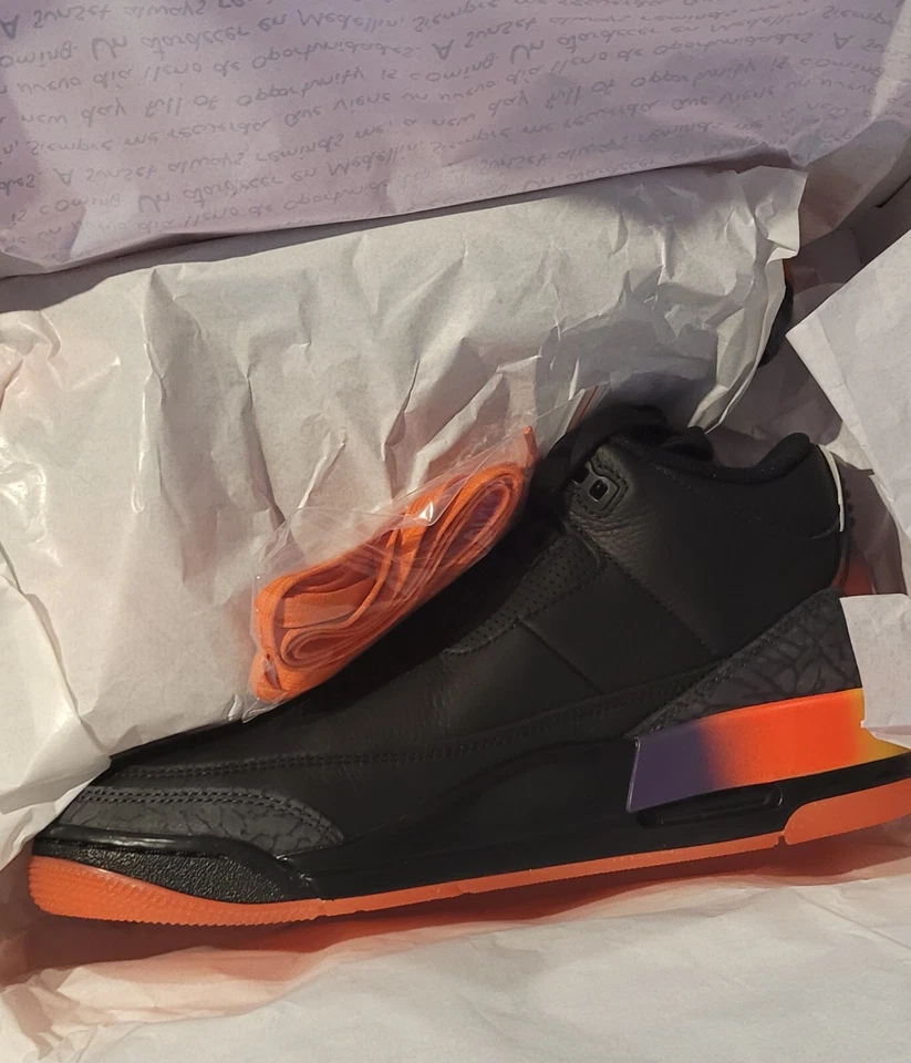 Size 8 - J. Balvin x Air Jordan 3 Retro Rio Black Sunset - image 1 of 2