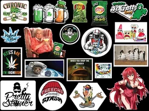 Chronic Space Cat High St Fatty  MJ Kush 19 Weed Bomb A X 6 Pack = 114 Stickers - Picture 1 of 9