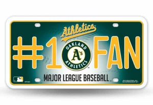 OAKLAND ATHLETICS #1 FAN CAR TRUCK TAG LICENSE PLATE MLB BASEBALL METAL SIGN - Picture 1 of 4