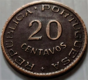Mozambique, Colony of Portuguese Empire 20 Centavos, 1950, KM# 75 Bronze (B-679) - Picture 1 of 2