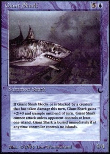Giant Shark ~ Heavily Played The Dark MTG Magic UltimateMTG Blue Card - Image 1 of 1