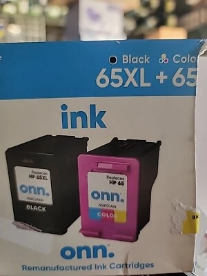 Onn. HP( 1) 65XL Black + (2) Color 65 Ink Cartridge  free shipping - Image 1 of 2