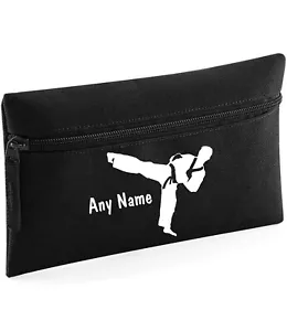 Estuche lápiz escolar Kickboxer, artes marciales negro personalizado niños niños niños Navidad - Imagen 1 de 12