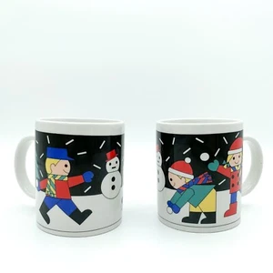 Studio Nova Winter Fun Mugs Set of 2 Vintage Coffee Mugs Christmas Mugs Snowman - Picture 1 of 7