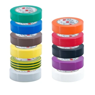 (0,25€/1m) Isolierband 3M Temflex Set isolieren 165 VDE 15mm 10m Kabel KFZ rot - Bild 1 von 4