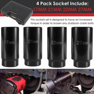 Harmonic Balancer Socket Set 1/2" Drive Deep Impact Socket Kit 17/ 21/ 22/ 27mm - Picture 1 of 7