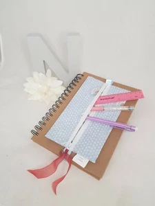 Pencil Case For A5 Notebook, Journal, Vintage fabric used and apple charm - Picture 1 of 6
