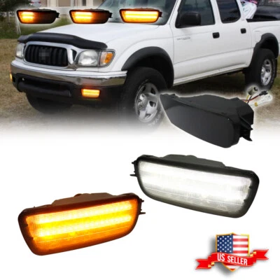 For 01-04 Toyota Tacoma Smoked Switchback White Amber LED DRL Turn Signal Lights - Bild 1 von 4