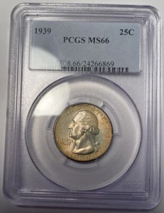 1939 Washington Quarter PCGS MS66 Hazy Original Toning - Picture 1 of 4