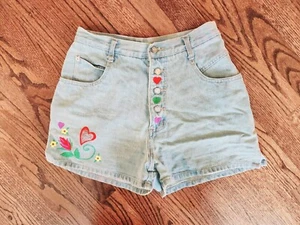 Vintage Y2K No Excuses Femme Fatale Light Washed Denim Shorts size 11/12 - Picture 1 of 4