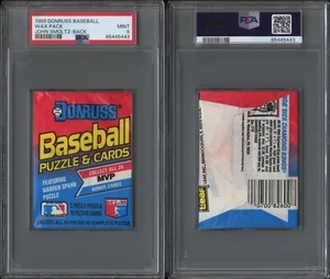 1989 Donruss Baseball Wax Pack John Smoltz RC On Back PSA 9 MINT 85445443 - Picture 1 of 3