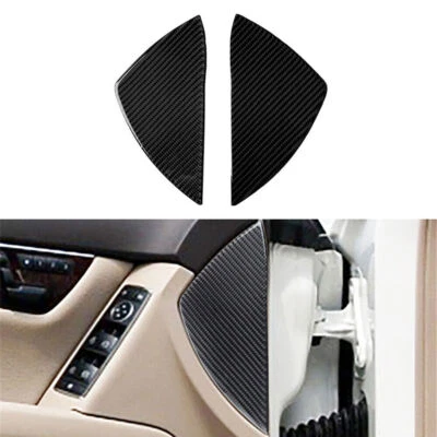 2Pcs For Mercedes-Benz C-CLASS W204 2007-2013 Carbon Fiber Interior Cover Trim - Imagem 1 de 4