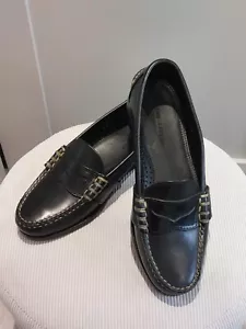 Ralph Lauren Black Leather Edric Leather Penny Loafer UK 7.5 US 8E NEW With Tags - Picture 1 of 14