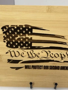 We The People Laser Engraved Bamboo Cutting Board 12X9” 1/4” - 2nd Amendment - Picture 1 of 5