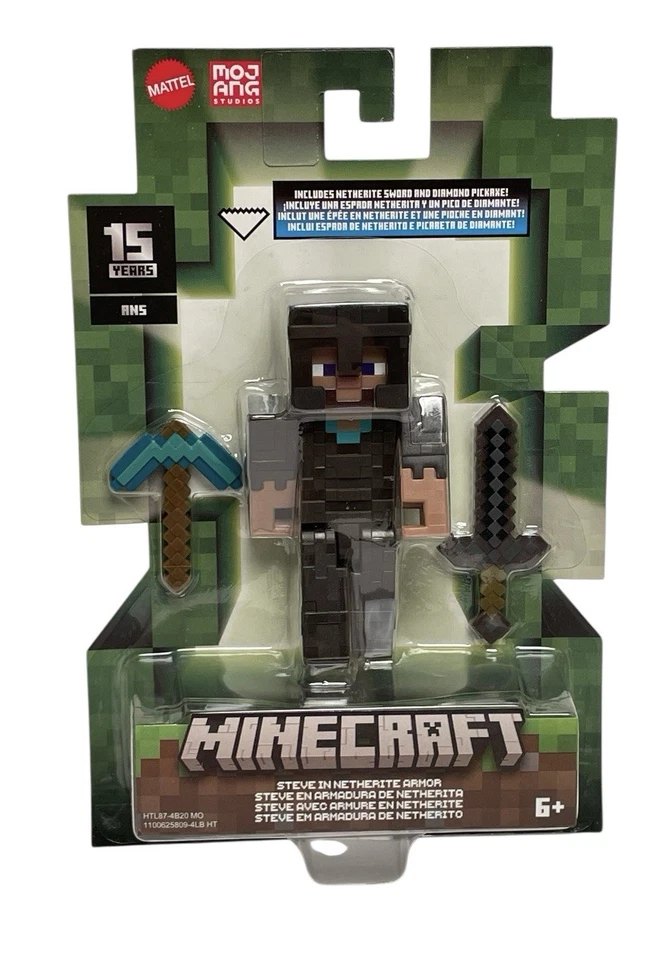 Minecraft Steve in Netherite Armor Action Figure - Image 1 of 1