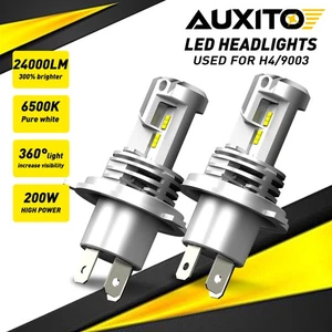 H4 9003 LED Headlight Bulb Combo 6500K White High Low Beam Kit Lifetime Warranty - Picture 1 of 8