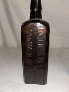 Dr. J. Hostetter's Stomach Bitters antica bottiglia vetro 1890 ambra ottima - Foto 1 di 6