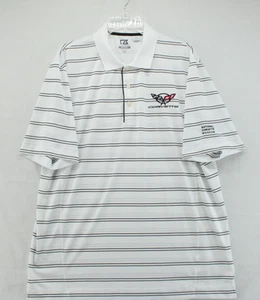 Corvette Polo Shirt Men XL White Black Stripes Short Sleeve Cutter & Buck - Picture 1 of 8