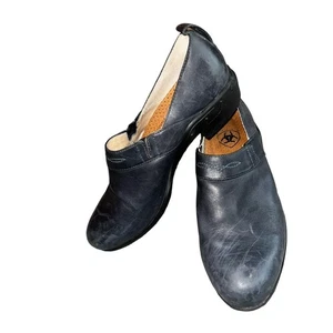 Ariat Women's Navy Leather Paddock Slip-Resistant Clogs Comfort Shoe Sz 9.5 - Picture 1 of 11