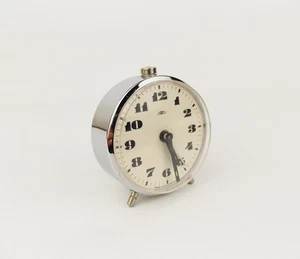 Vintage 1980s Alarm Clock  PRIM  Czechoslovakia Silver Table Desk Clock - Picture 1 of 4