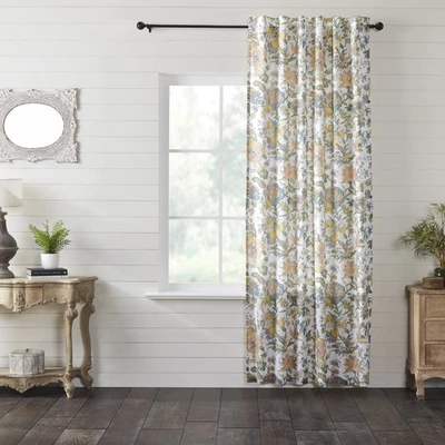 Painel Wilder Farmhouse 96x50 algodão voile cortina de janela forrada floral marcas VHC - Imagem 1 de 4