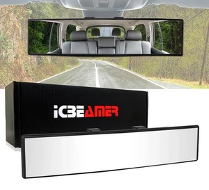 ICBEAMER 270mm Flat Clear Blind Spot Interior Rear view Mirror Snap on C517 - Picture 1 of 8