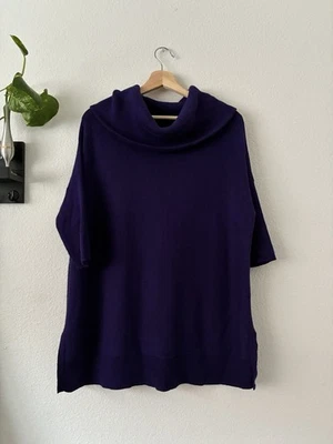 Suéter Pullover Chico’s Púrpura Mujer Talla 3.5 Seda Algodón Mezcla Nailon Manga 3/4 Foto 1 de 4