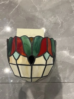 Tiffany Style Wall Light Stained Glass Shade - Image 1 of 4