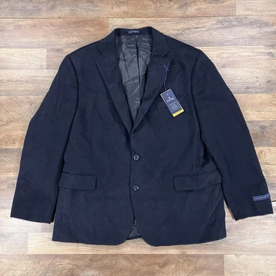 Blazer Stafford Para Hombres 46S Azul Marino Cabello Camel Abrigo Deportivo Traje Chaqueta NUEVO Foto 1 de 4