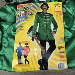Giacca Forum Hippie British Explosion verde Halloween taglia unica - Foto 1 di 14