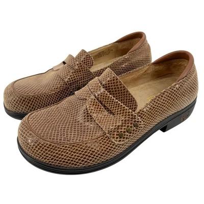 Alegria Taylor Pro 光面蛇纹印花乐福鞋棕色 EU 41/US 10.5-11 舒适 722 — 第 1/4 张图片