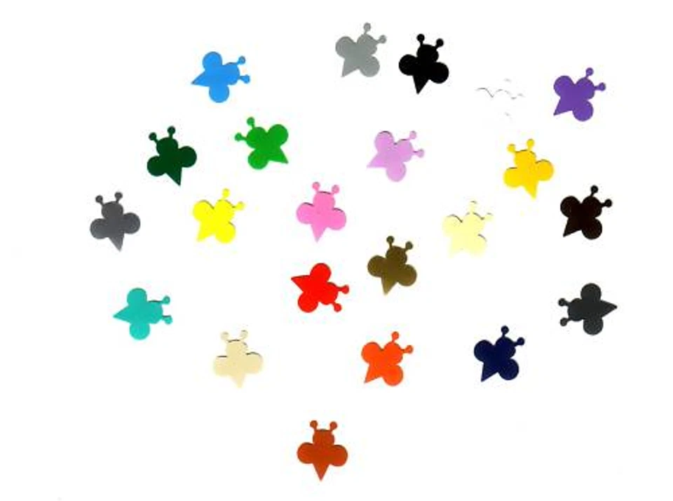 50 Aufkleber / Sticker  Biene frontansicht bunt  - Bild 1 von 1