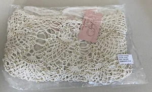 Lovely By Mitchell Gross Knit Beaded Capelet One Size Fits Most Color Ivory *NWT - Picture 1 of 6