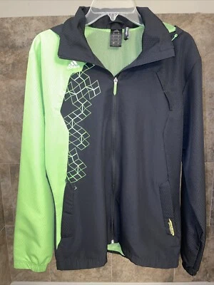 Adidas Climacool- Predator Jacket -Mens Small-Lime Green & Black, Light w/hood - Image 1 of 4