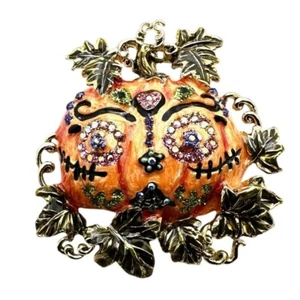 Kirks Folly Womens Crystal Magnetic Enhancer Pendant Pumpkin Fall - Picture 1 of 3