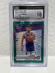 Tyrese Haliburton 2020-21 Panini Optic Green Pulsar CSG 10 Gem Mint Rookie 162 - Picture 1 of 2