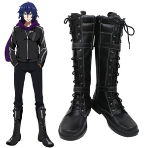 Scarpe cosplay Ayato Kirishima coniglio nero anime stivali neri al ginocchio C006 - Foto 1 di 5