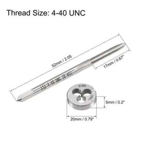 4-40 UNC Tap & Die Set HSS Machine Thread Tap With Round Threading Die 4-40UNC - Picture 1 of 6