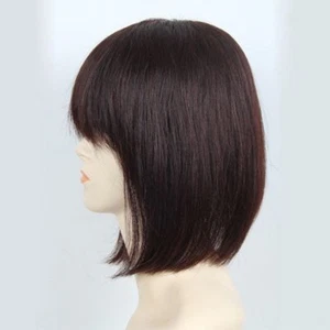 100% Real Cabello Humano Topper Tupee BOB Clip Pelucas para Mujer - Imagen 1 de 6