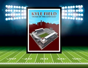 Kyle Field Texas A & M Aggies Stadium FAN MANCAVE POSTER PRINT GIFT 12th Man - Picture 1 of 12