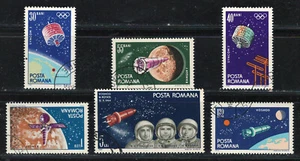 JUEGO DE SELLOS MH PRECANCELADOS MUY FINOS RUMANÍA 1965 Scott # 1711-15 "Espacio" - Imagen 1 de 2