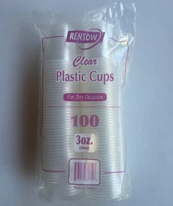 100 Pack 3oz Clear Plastic Drinking Cups Disposable Mouthwash Cups for Bathroom - Picture 1 of 1