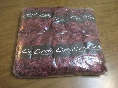 ERDAL EYELASH TWEED YARN #56 BLACK/PURPLE LOT OF 10 SEALED - Image 1 of 3