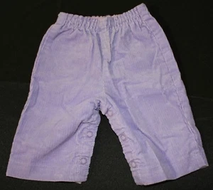 VTG Carter's 3 Mos. Lavender Corduroy Elastic Waist Pants Snap Inner Legs - Picture 1 of 6