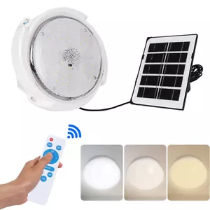 100W Solar Powered Ceiling Pendant Light Remote Indoor Outdoor Lamp Waterproof - Picture 1 of 11