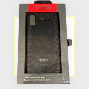 Tumi Black Leather Folio Phone Case iPhone XS iPhone X NIB - Picture 1 of 5