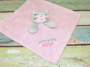 Cutie Pie Pink Kitty Cat Purrfectly Cute Lovey Plush Baby Security Blanket USED