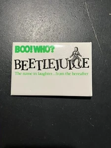 Boo Who Beetlejuice Pin VTG Pinback The Name In Laughter From Hereafter Movie - Picture 1 of 2
